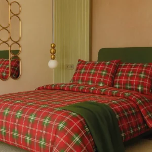 Posteljina ( Premium Pamuk ) - Crveni tartan